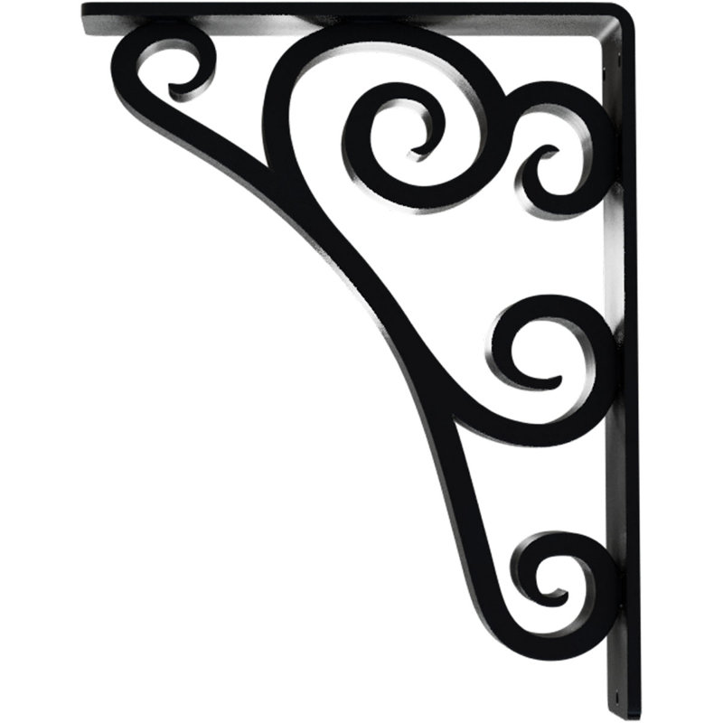 Support en fer forgé Tristan, H 10 po x l 2 po x P 7,5 po, Noir