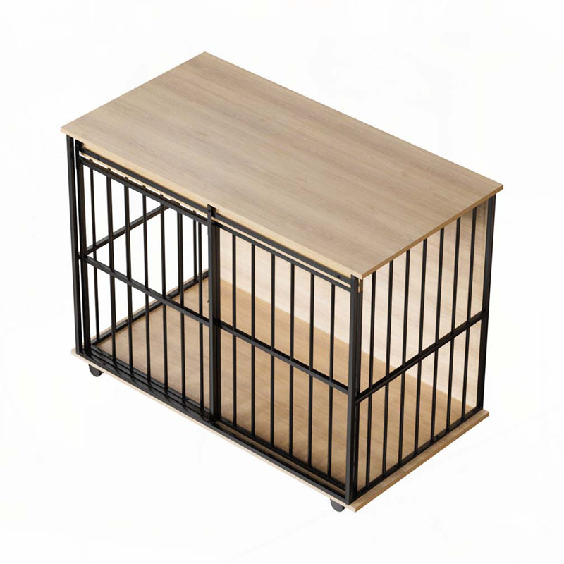 Mobilier pour grande cage avec plateau pour chiens de taille moyenne