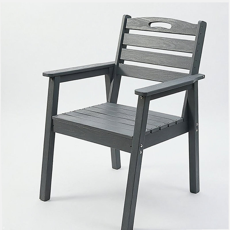 Ensemble de chaises de terrasse DPE pour l'extérieur, nécessitant peu d'entretien - pour les jardins, les cours et les terrasses - gris (dossier)