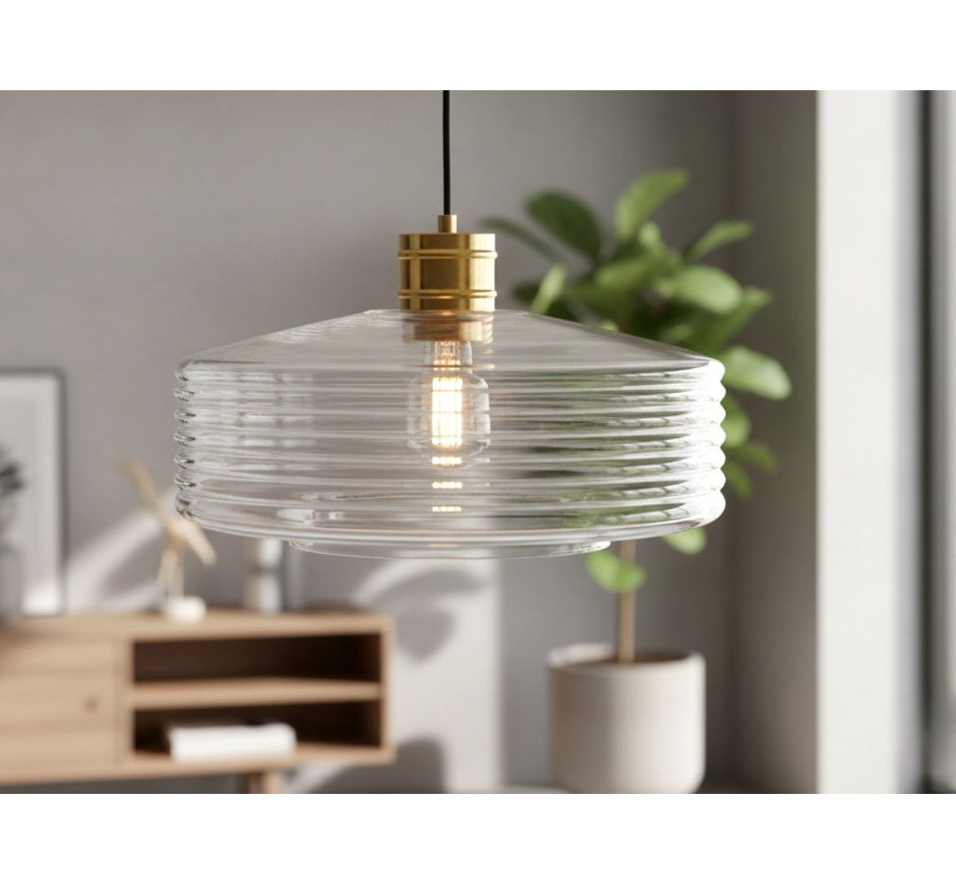 1 - Light Antique Brass Drum Pendant