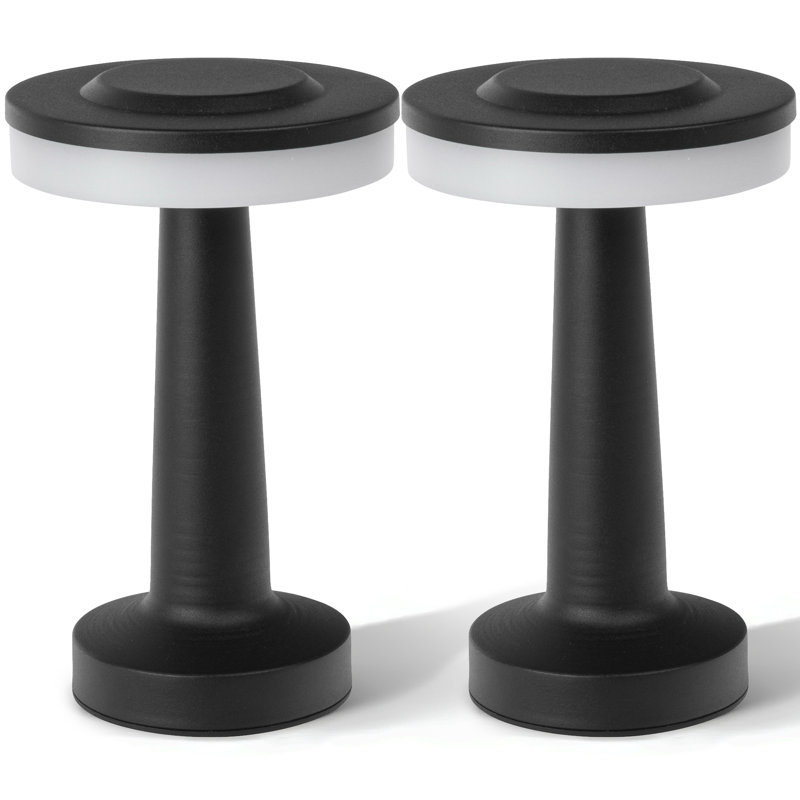 Ensemble de 2 lampes de table Bell + Howell Lexington à DEL rechargeables, Noir