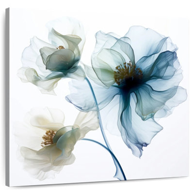 Harnek translucide fleurs de pavot bleues I