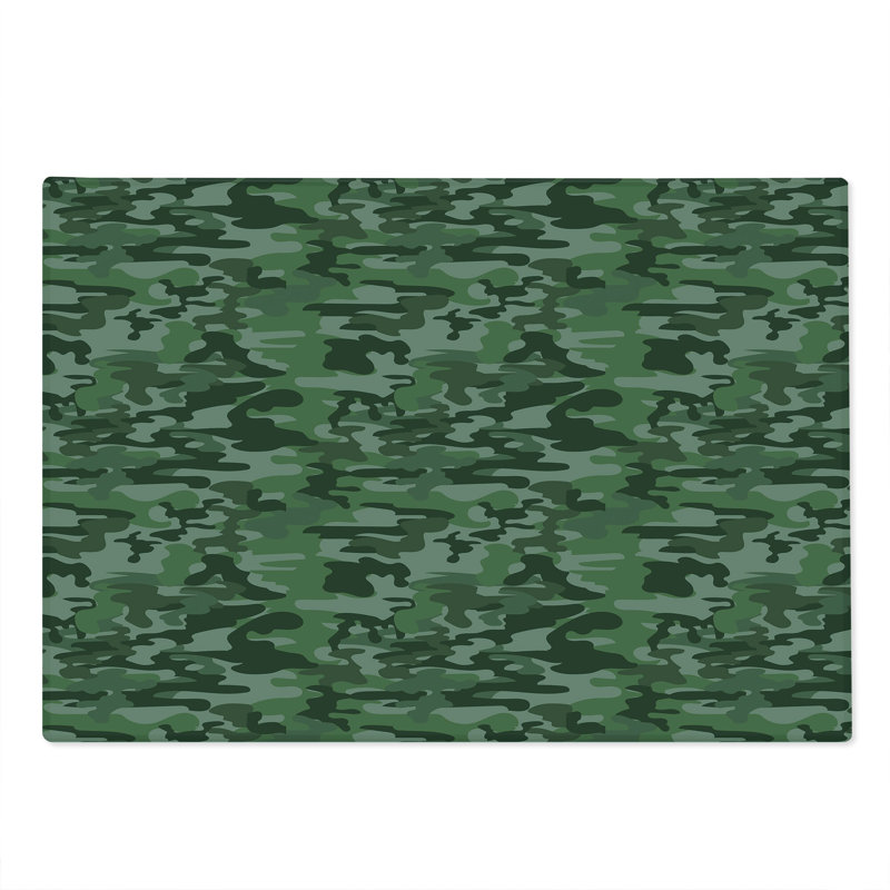 Ambesonne Forest Green Cutting Board Large Size Uniform Pattern Multicolor