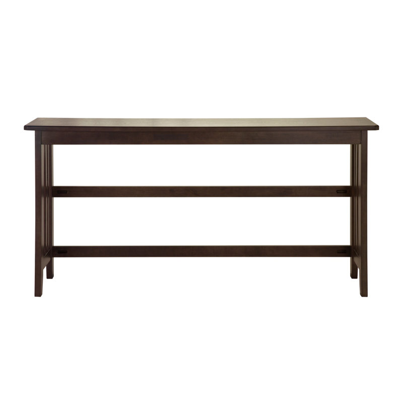 Dark Brown Console Table w/ 4 Stools