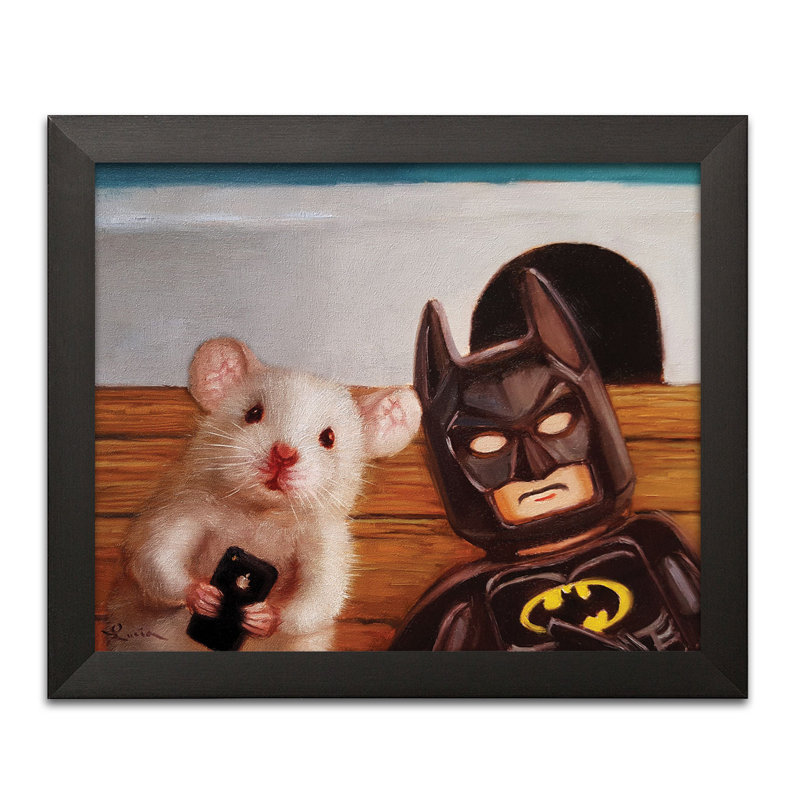 «Selfie with Batman», impression, H 11 po x l 14 po x P 0,75 po, Papier avec cadre noir