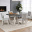 Ensemble de table de salle à manger moderne en bois massif 5 pièces pour 4 personnes, ensemble de table de cuisine avec 4 chaises rembourrées-772832101-772832103
