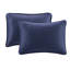 Literie grand bleu marine - Conception en coton prélavé réversible pour une nuit de détente, housse de lit lavable à la machine, rembourrage matelassé facile à nettoyer