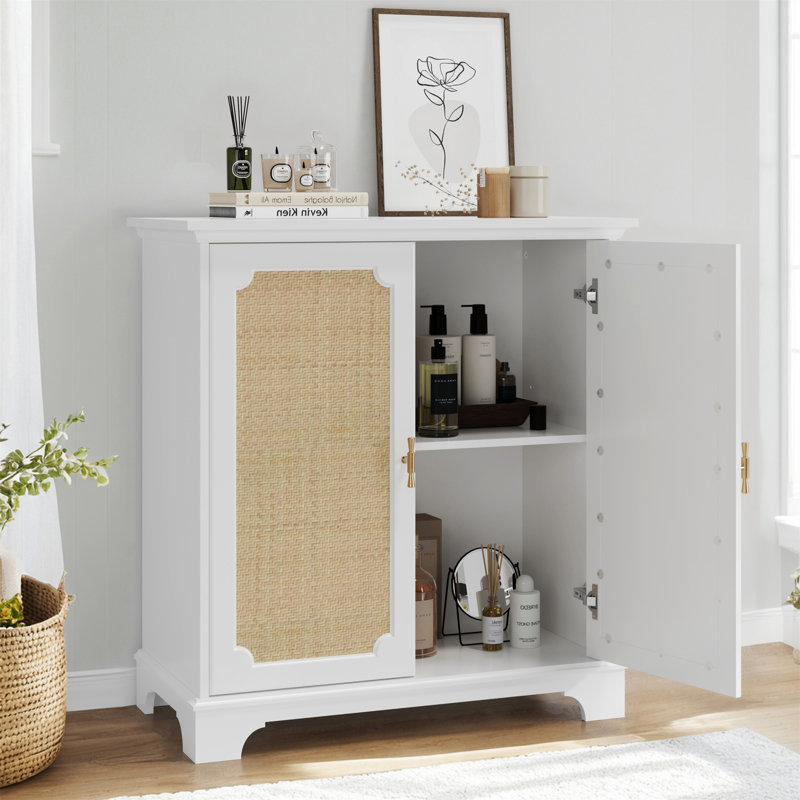 Buffet avec portes décoratives en rotin, armoire de rangement pour buffet, console, armoire décorative, convient aux couloirs, entrées, salons