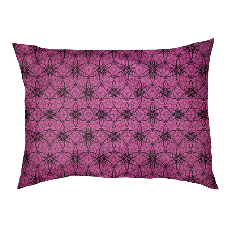 Oreiller Byrge, Rose / Noir, Très grand (l 52 po x P 42 po x H 17 po)