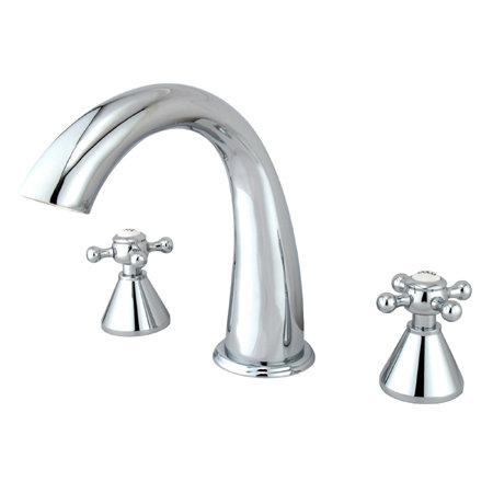 Kingston Brass Roman Two-Handle 3-Hole Deck Mount Roman Tub Faucet, Polished Chrome