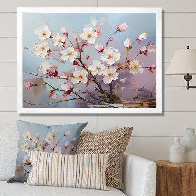 «Pink and Blue Apple Blossom Country Charm», reproduction sur toile