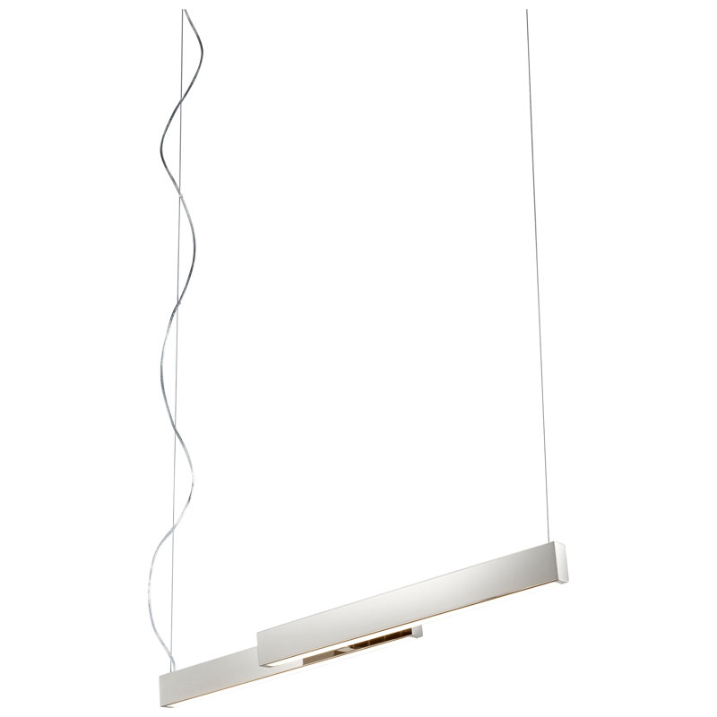 Luminaire suspendu linéaire à 2 lumières pour îlot de cuisine Amaryia, Nickel poli