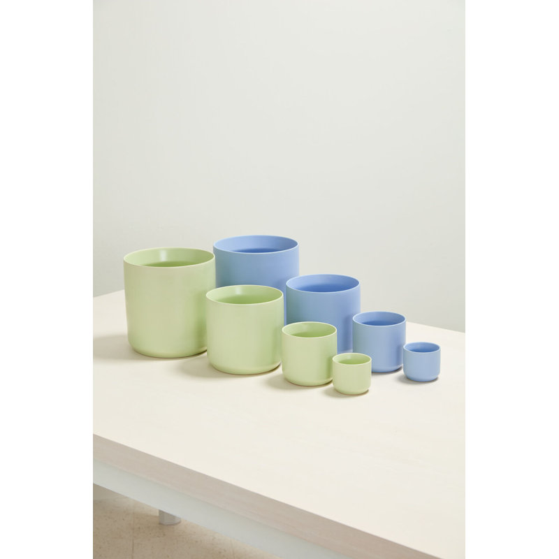 Spring Kendall Pot, Light Blue, 9" H x 8.5" W x 8.5" D