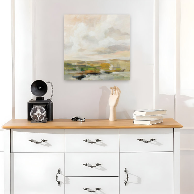 Sérénité contemporaine avec art noir brun, H 18 po x l 18 po
