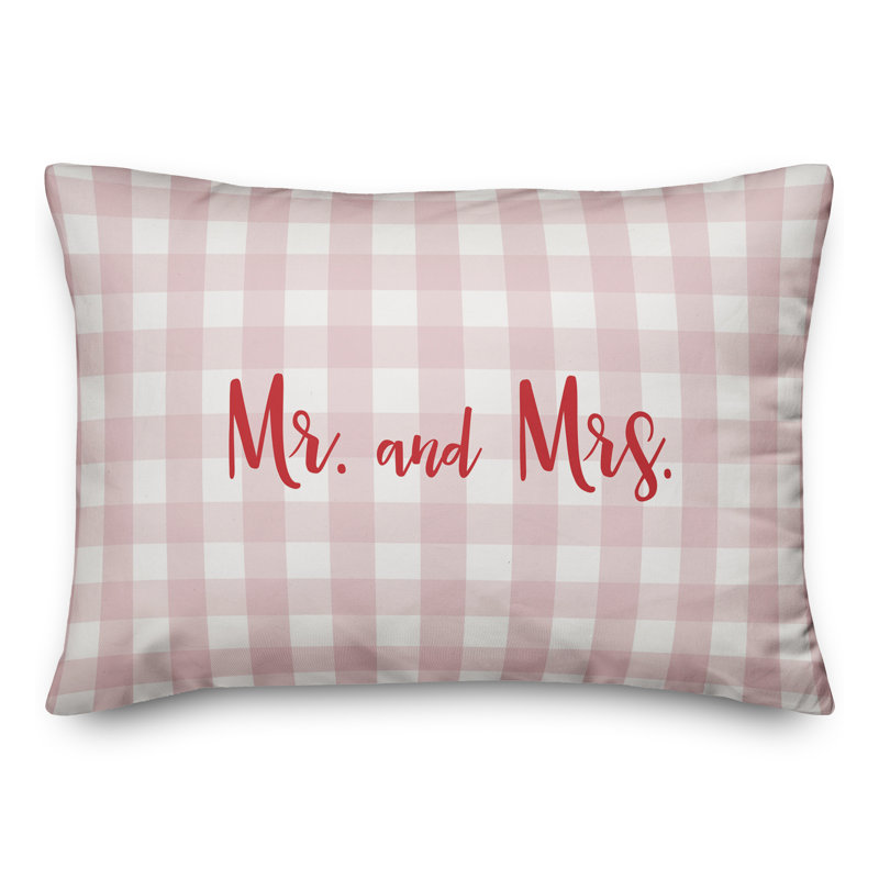 Plaid Throw Pillow, Red/Pink