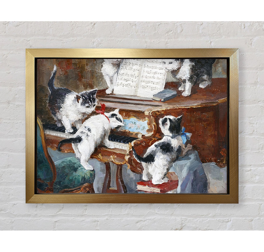 The Cats Play Piano - Einzelne Bilderrahmen Kunstdrucke