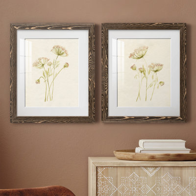 Blush Lace I - ensemble de 2 peintures encadrées