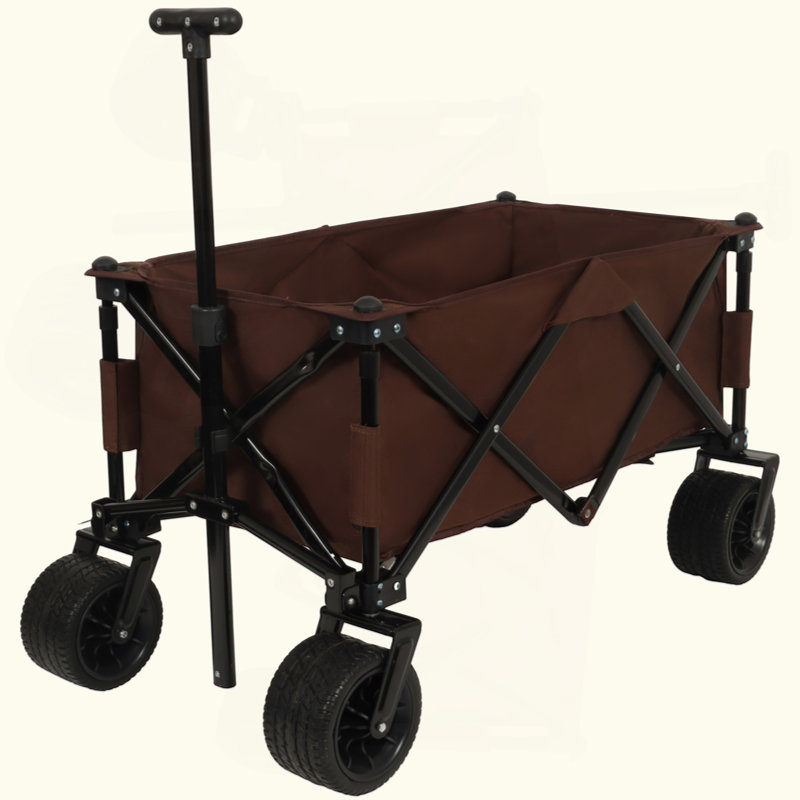 Chariot de jardin utilitaire pliable couleur pliable, Brun