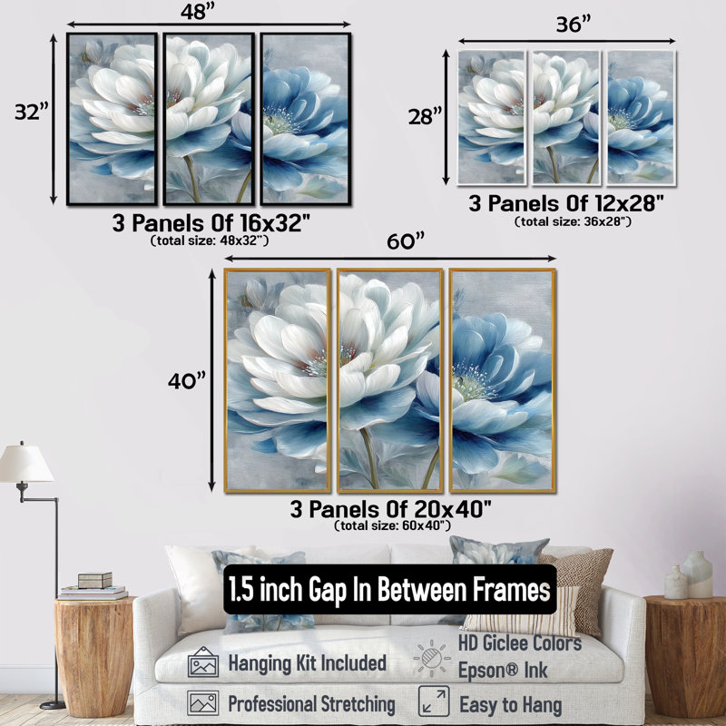 Beautiful Peony Meadows In England - Ensemble de décorations murales pivoines, H 32 po x l 48 po, Noir