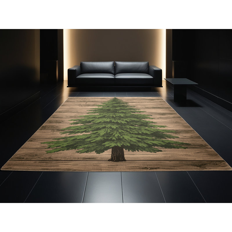 Soft Plush Eudy Christmas Modern & Contemporary Abstract Area Rug in Beige – Beige Binding, 5x8