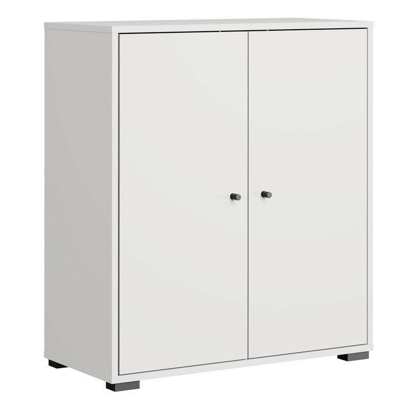 Temia Laminate 2 - Door Rectangle Accent Cabinet, White
