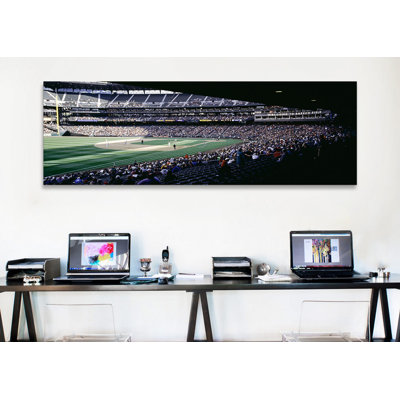 " Baseball players playing baseball in a stadium, Safeco Field, Seattle, King County, Washington State, USA " Color Photography