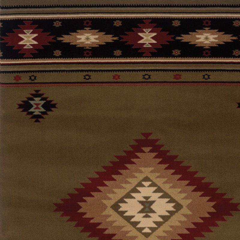 Tapis vert / rouge Appomattox, Rectangle 3 pi 10 po x 5 pi 5 po