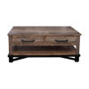 Table basse avec rangement en bois massif Sabetha