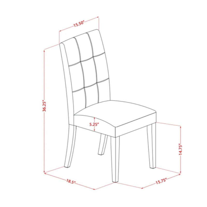 L'ensemble de table de salle à manger 5 pièces contient une table en bois et 4 chaises en tissu de polyester bleu marine foncé avec dossier élégant - finition noire