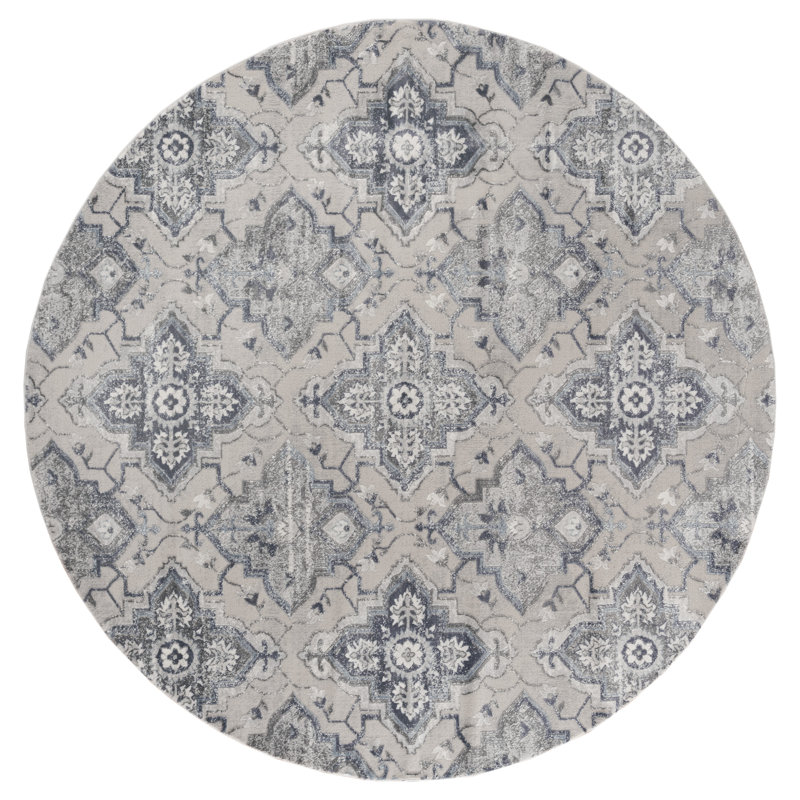 Askov Floral Indoor Rug, Round 8'