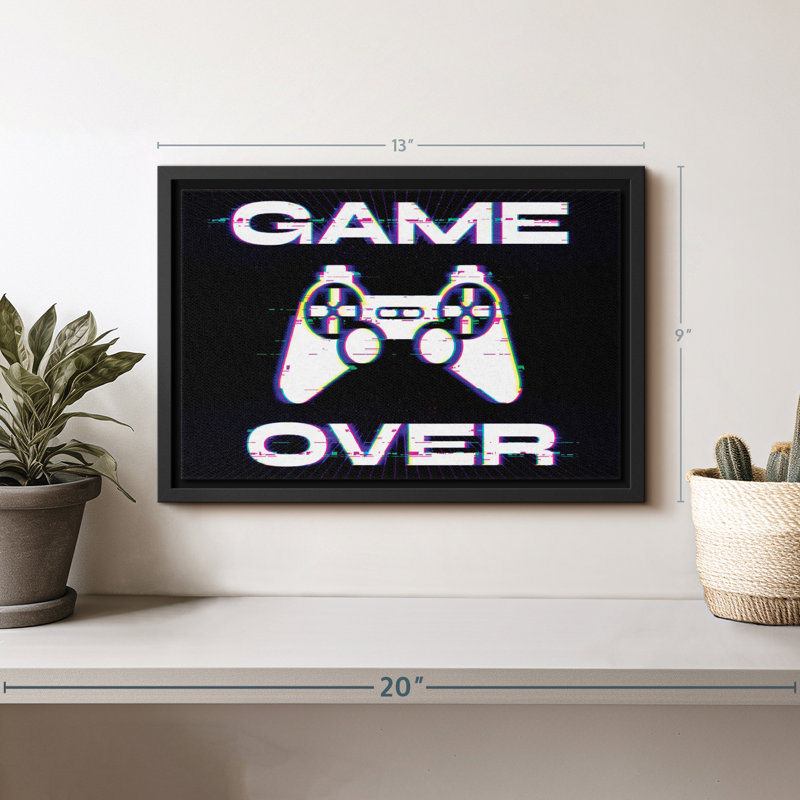 Game Over Glitch Canvas Print, 9" H x 13" W