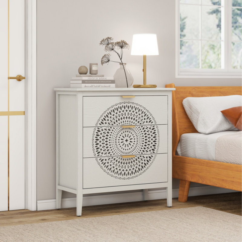 Denielle Accent Chest, Beige, Gold