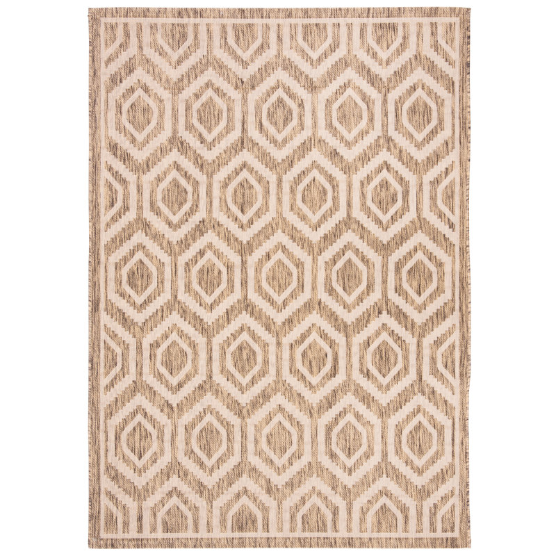 Donnovan Hooked Brown/Bone Indoor/Outdoor Rug, Rectangle 160 x 231cm