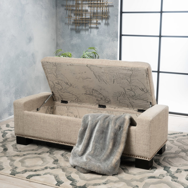 CHELSEA STORAGE OTTOMAN W/STUDS