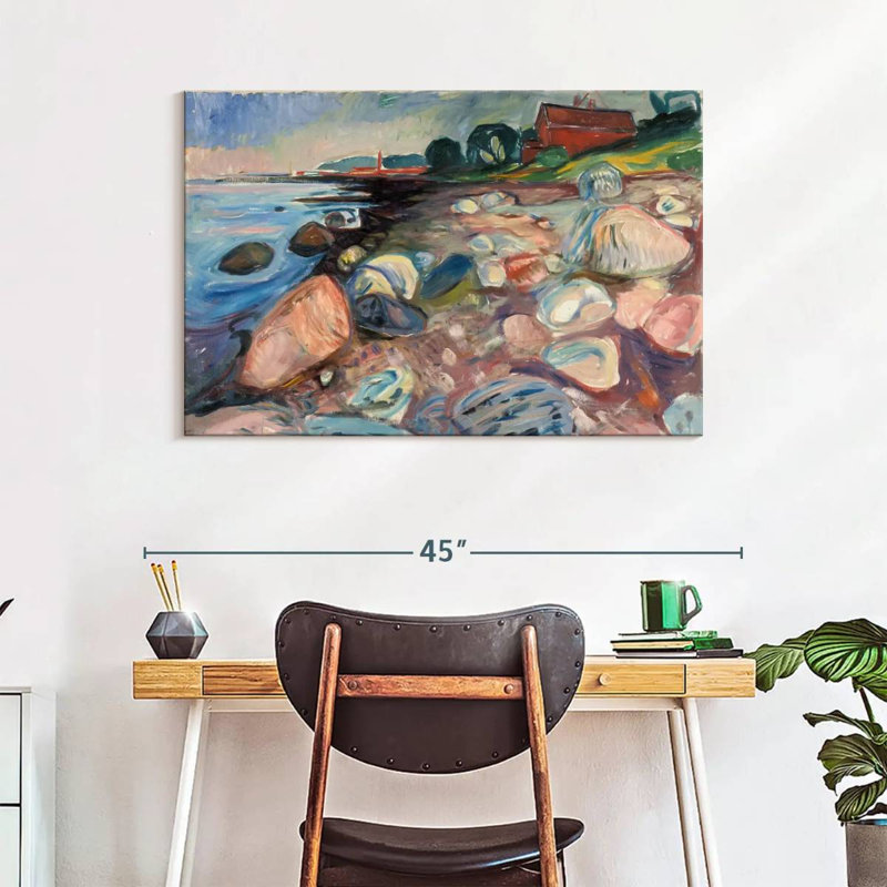 Avery Shore With Red House, H 26 po x l 39 po