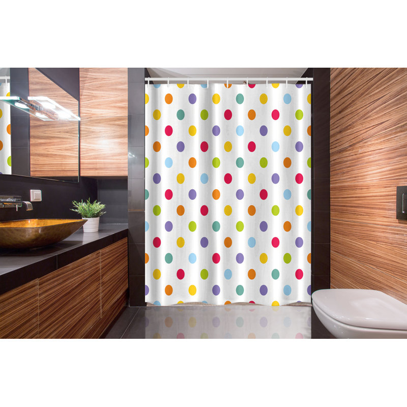 Geometric Shower Curtain with Hooks Included, 78" H x 54" W