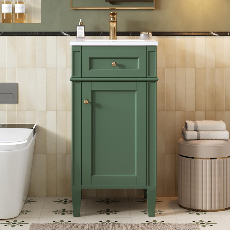 Meuble-lavabo de salle de bain avec lavabo en céramique