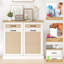 Armoire poubelle double inclinable, armoire poubelle en rotin avec rangement de 20 gallons, armoire poubelle cachée pour la cuisine, le salon et la salle à manger