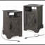Ensemble de 2 tables de chevet 16 po gris foncé avec station de charge et rangement