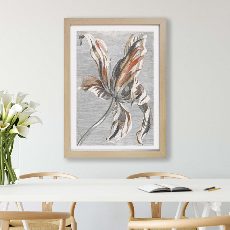 Tulip Flower - Framed Print, 45cm H x 63cm W x 2cm D, Oak