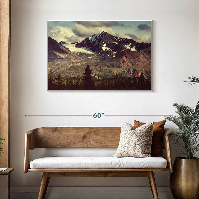 Alaskan Mountains, Floating Frame White, 43" X 29"