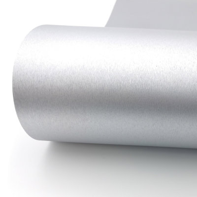 Delafuente Peel & Stick Brushed Metallic Interior film Self Adhesive films for Kitchen Cabinet Shelf Liner
