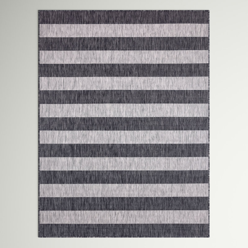 Hay Bale Striped Indoor / Outdoor Rug, Rectangle 5'1" x 8'