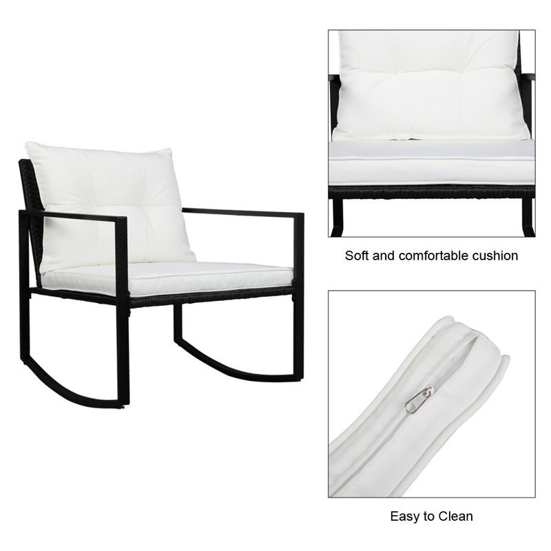Ruthee 3 Piece Rattan Seating Group with Cushions
