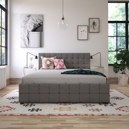 Elizabeth Tufted Upholstered Low Profile Storage Platform Bed