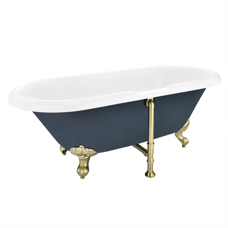Elegant White Acrylic Clawfoot Freestanding Bathtub