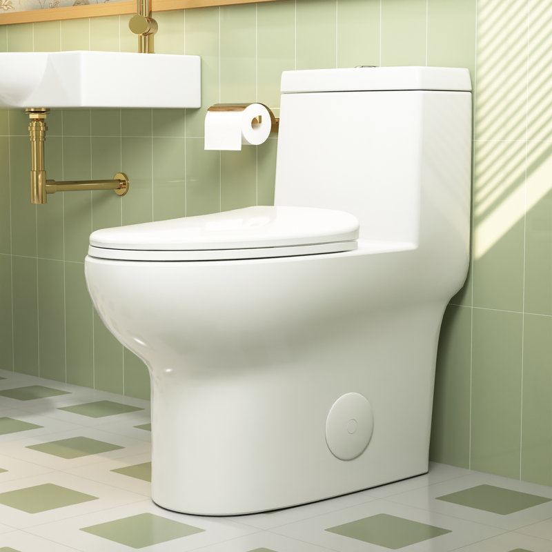 Toilette de salle de bain Ally, 12, Blanc / Nickel