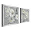 Fleurs sur fond gris, ensemble de 2 pièces sur papier