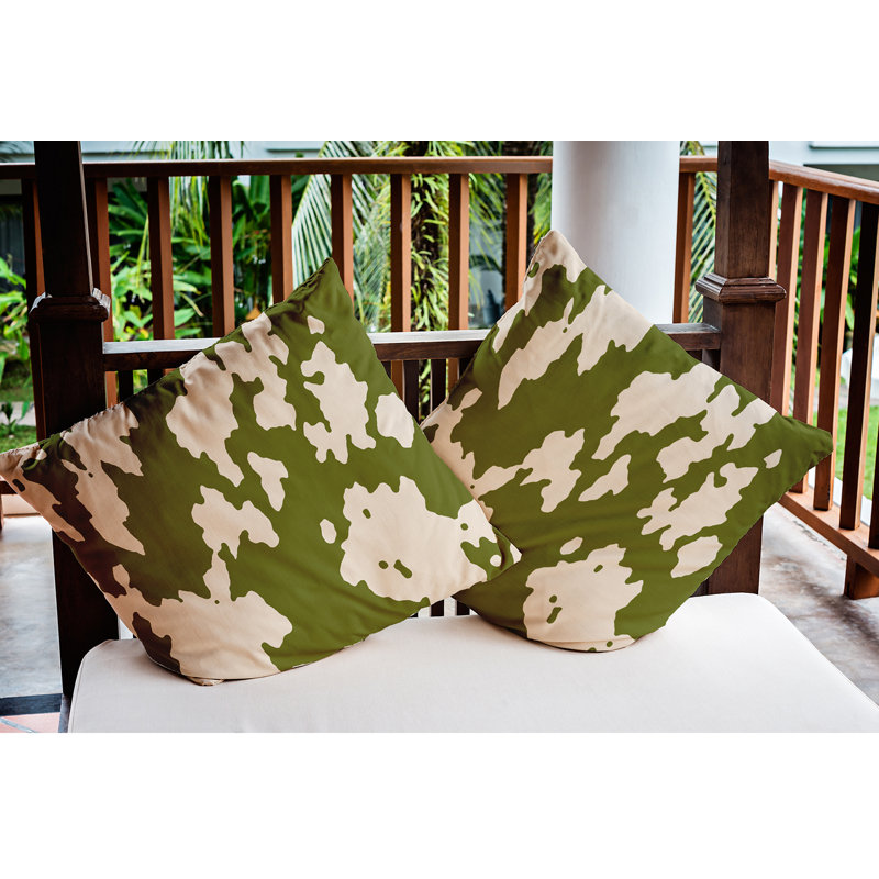 Coussin décoratif intérieur / extérieur Animal, 18 po x 18 po, Olive