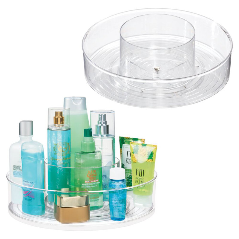 12-inch Divided Lazy Susan for Bathroom Storage - Organization for Cosmetics, Perfume, Lotions, and Skincare Items